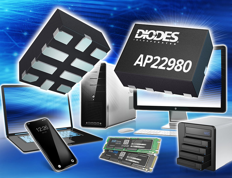Three-Level Configurable Slew-Rate Controlled Power Switch from Diodes Incorporated Simplifies and Enhances Power-Rail Management in Solid State Drives